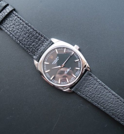 Replica Rolex Cellini Danaos 4243 SS Black Dial Black Leather Strap A2824 - Image 7