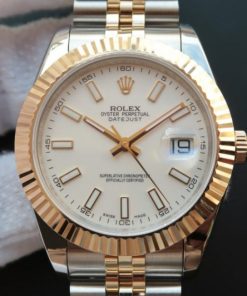 Replica Rolex DateJust 41mm 126333 YG Wrapped White Dial SS/YG Jubilee Bracelet A2824