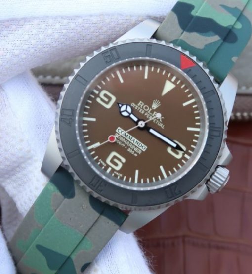 Replica Rolex Submariner Commando Gray Dial Ceramic Bezel Rubber Strap A2836 - Image 2