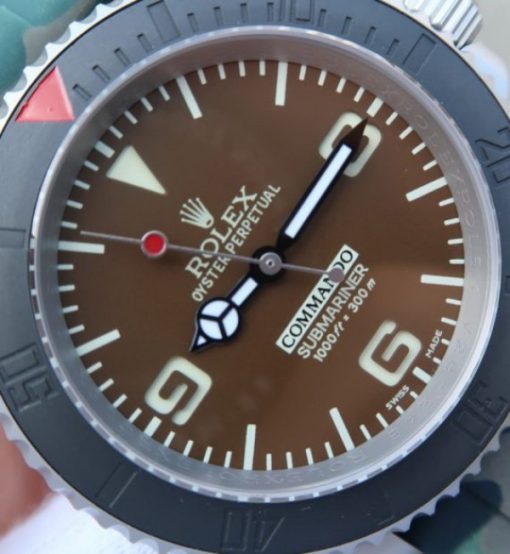Replica Rolex Submariner Commando Gray Dial Ceramic Bezel Rubber Strap A2836 - Image 3
