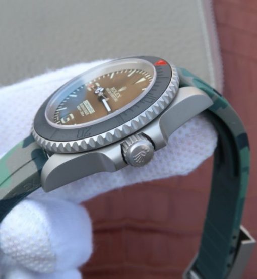 Replica Rolex Submariner Commando Gray Dial Ceramic Bezel Rubber Strap A2836 - Image 4