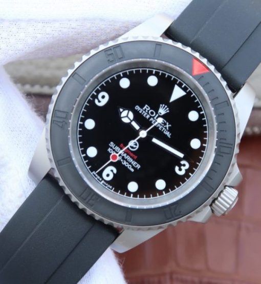 Replica Rolex Submariner Fragment Black Dial Ceramic Bezel Rubber Strap A2836 - Image 2
