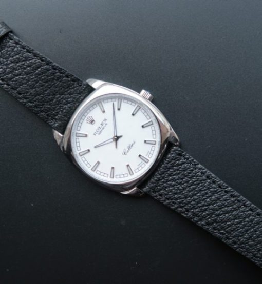 Replica Rolex Cellini Danaos 4243 SS White Dial Black Leather Strap A2824 - Image 7