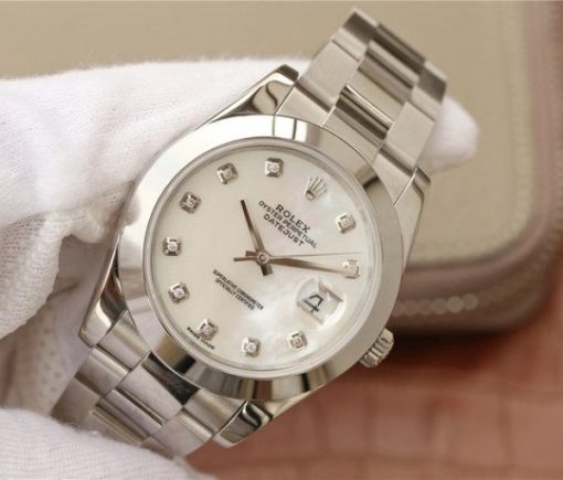 Replica Rolex DateJust 41mm 126300 Noob White MOP Dial Diamonds Markers SS Bracelet A3235 - Image 2