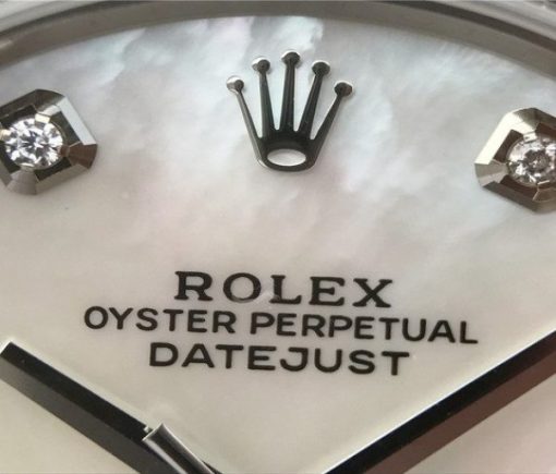 Replica Rolex DateJust 41mm 126300 Noob White MOP Dial Diamonds Markers SS Bracelet A3235 - Image 4