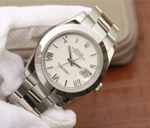 Replica Rolex DateJust 41mm 126300 Noob White Dial Roman Markers SS Bracelet A3235 - Image 2
