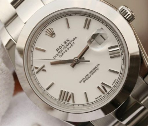 Replica Rolex DateJust 41mm 126300 Noob White Dial Roman Markers SS Bracelet A3235 - Image 3