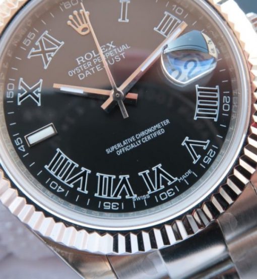 Replica Rolex DateJust 41 116334 SS Black Dial Roman Markers SS Bracelet A3136 - Image 3
