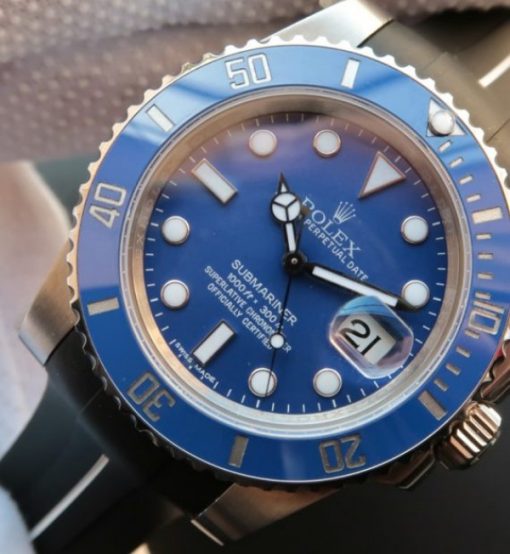Replica Rolex Submariner 116619 LB Blue Ceramic Noob V7 Black Rubber Strap A3135 - Image 2