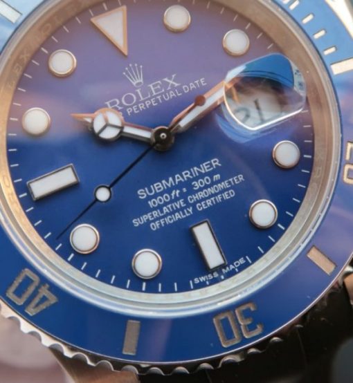 Replica Rolex Submariner 116619 LB Blue Ceramic Noob V7 Black Rubber Strap A3135 - Image 3
