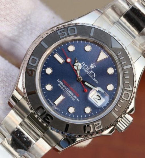 Replica Rolex Yacht-Master 116655 SS EW Blue Dial on SS Bracelet A3135 - Image 2