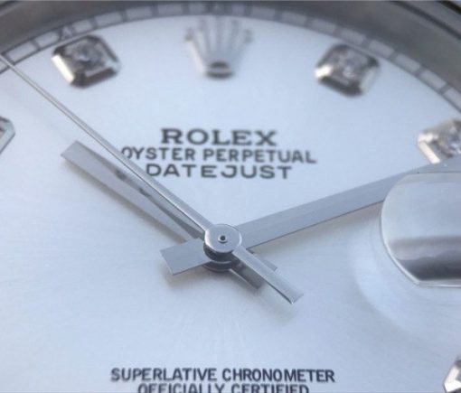 Replica Rolex DateJust 41mm 126334 Fluted Bezel White Dial Diamonds Markers SS Bracelet A3235 - Image 5