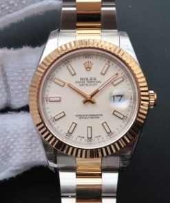 Replica Rolex DateJust II 41mm SS/YG White Dial Lumed Marker SS/YG Bracelet A3136