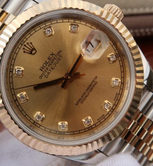 Replica Rolex DateJust 41mm 126331 Noob RG Wrapped RG Dial Diamonds Markers SS/RG Bracelet A2836 - Image 3