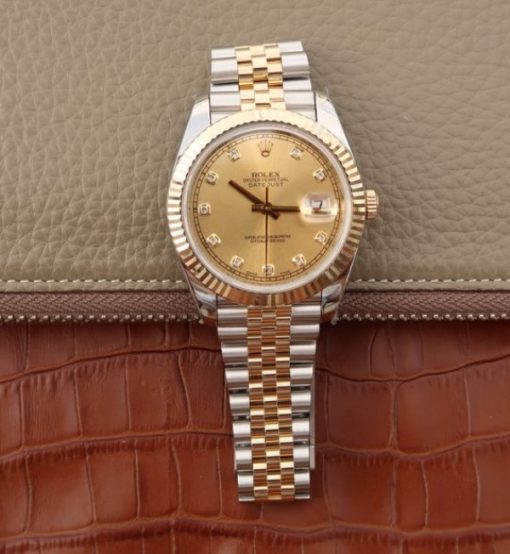 Replica Rolex DateJust 41mm 126331 Noob RG Wrapped RG Dial Diamonds Markers SS/RG Bracelet A2836 - Image 8