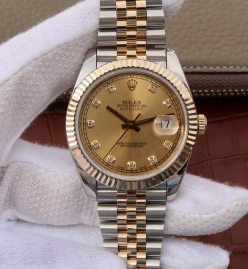 Replica Rolex DateJust 41mm 126331 Noob RG Wrapped RG Dial Diamonds Markers SS/RG Bracelet A2836