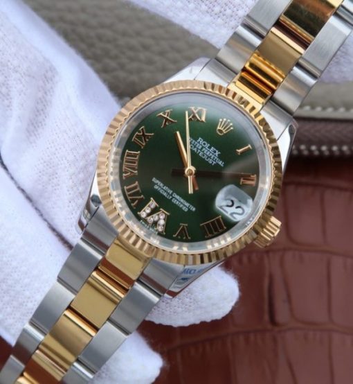 Replica Rolex DateJust 31mm 178383 RG Fluted Bezel Blue Dial A2235 - Image 2