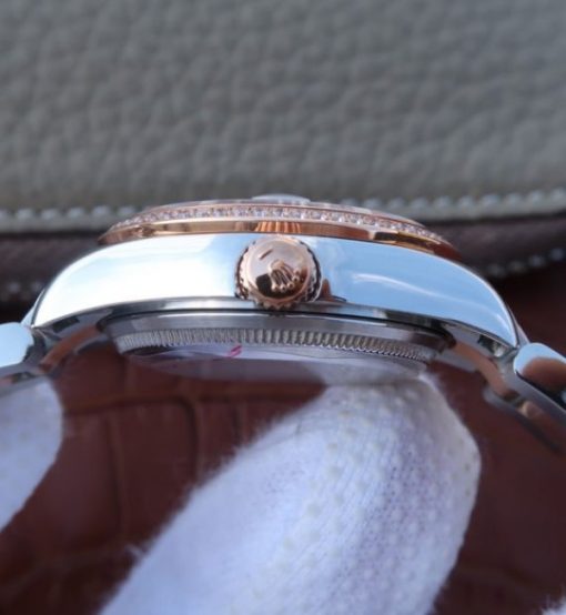 Replica Rolex DateJust 31mm 178383 Diamonds Bezel Roman Markers Brown Dial A2235 - Image 4