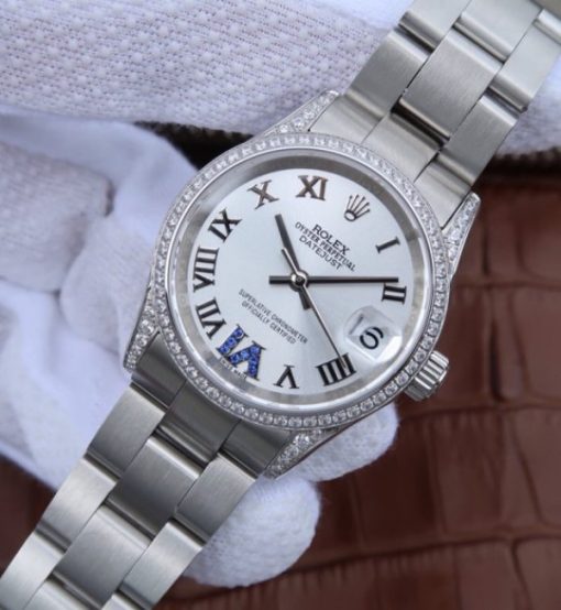 Replica Rolex DateJust 31mm 178383 Diamonds Bezel Roman Markers White Dial A2235 - Image 2