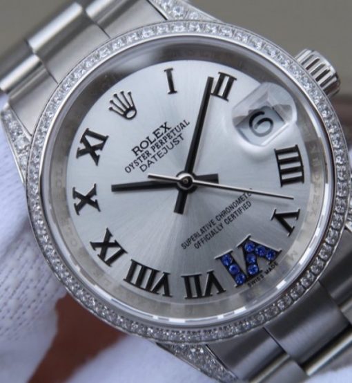 Replica Rolex DateJust 31mm 178383 Diamonds Bezel Roman Markers White Dial A2235 - Image 3