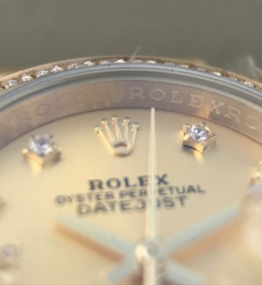 Replica Rolex DateJust 31mm Diamonds Bezel/Markers RG Gold Dial Bracelet A2235 - Image 11