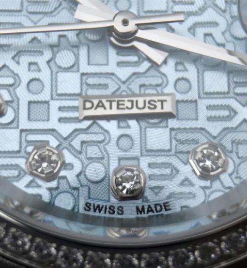 Replica Rolex DateJust 31mm Diamonds Bezel/Markers Blue Textured Dial A2235 - Image 10