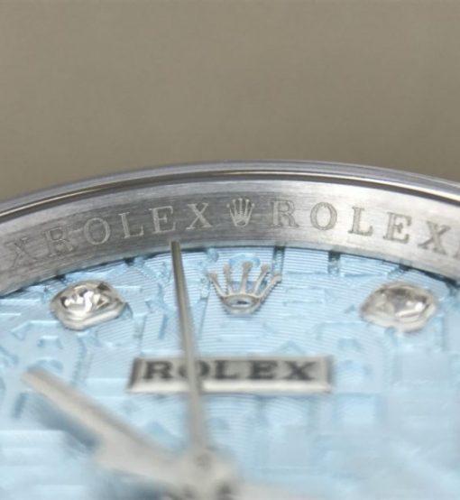 Replica Rolex DateJust 31mm Diamonds Bezel/Markers Blue Textured Dial A2235 - Image 11