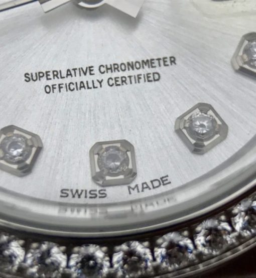 Replica Rolex DateJust 28mm Diamonds Bezel White Dial Diamonds Markers SS Bracelet A2236 - Image 10