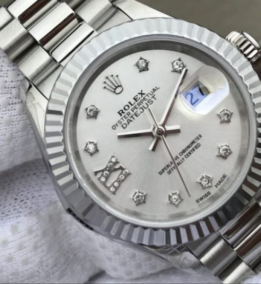 Replica Rolex DateJust 28mm Fluted Bezel White Dial Diamonds Rome Markers Bracelet A2236 - Image 3