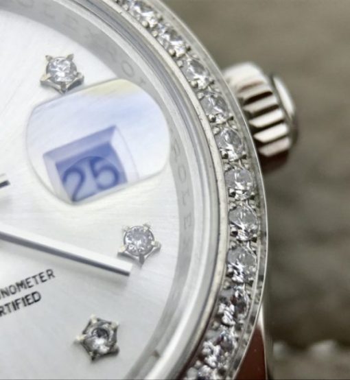 Replica Rolex DateJust 28mm Diamonds Bezel White Dial Diamonds Rome Markers Bracelet A2236 - Image 10