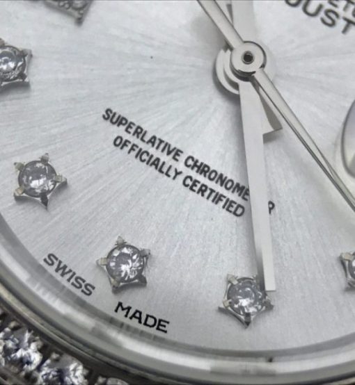 Replica Rolex DateJust 28mm Diamonds Bezel White Dial Diamonds Rome Markers Bracelet A2236 - Image 11