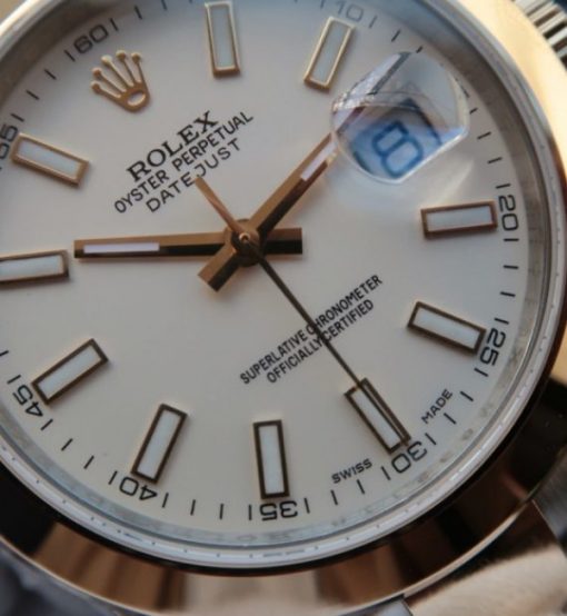 Replica Rolex Noob DateJust 126303 YG Wrapped White Dia A2824 - Image 2