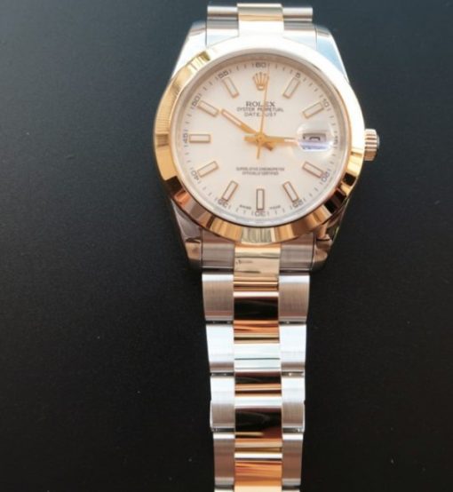 Replica Rolex Noob DateJust 126303 YG Wrapped White Dia A2824 - Image 7