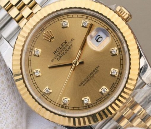 Replica Rolex DateJust 41mm 126333 Noob YG Wrapped YG Dial Diamonds Markers SS/YG Bracelet A3235 - Image 3