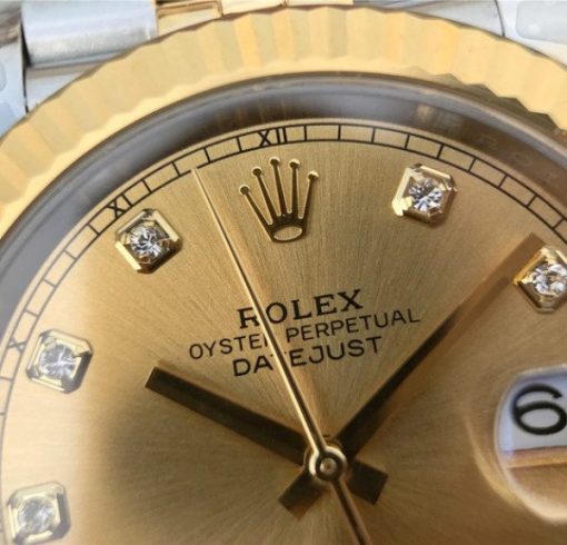 Replica Rolex DateJust 41mm 126333 Noob YG Wrapped YG Dial Diamonds Markers SS/YG Bracelet A3235 - Image 4