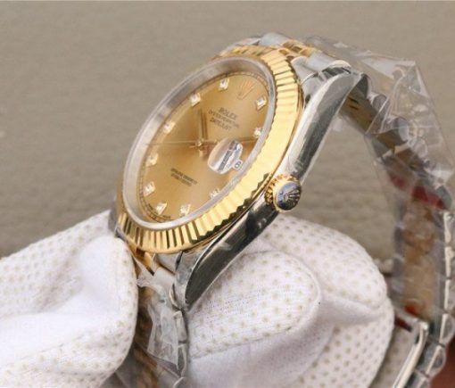 Replica Rolex DateJust 41mm 126333 Noob YG Wrapped YG Dial Diamonds Markers SS/YG Bracelet A3235 - Image 8