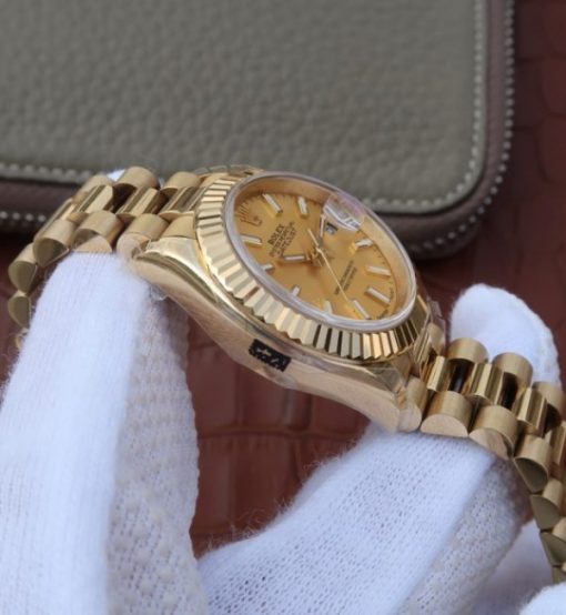 Replica Rolex DateJust 31mm Fluted Bezel RG Gold Dial Bracelet A2235 - Image 5