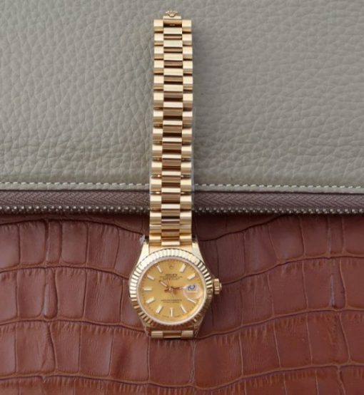 Replica Rolex DateJust 31mm Fluted Bezel RG Gold Dial Bracelet A2235 - Image 8