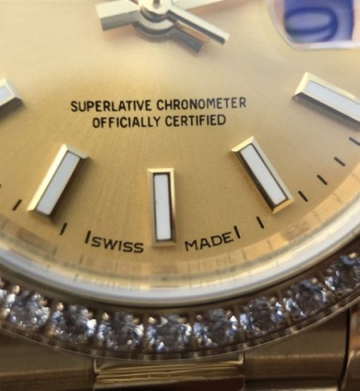 Replica Rolex DateJust 31mm Fluted Bezel RG Gold Dial Bracelet A2235 - Image 9