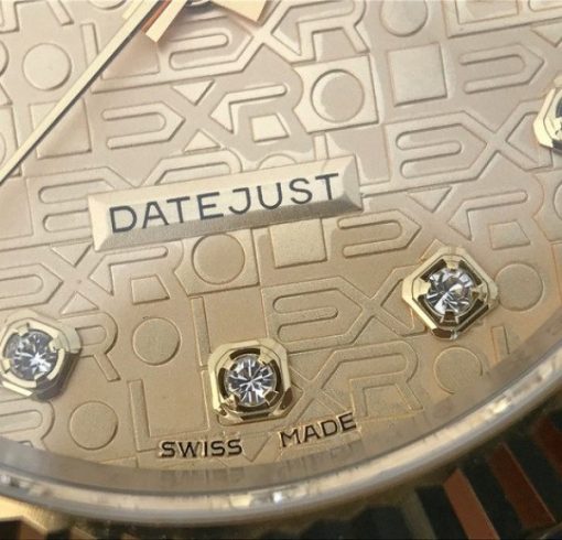 Replica Rolex DateJust 41mm SS/YG YG Textured Dial YG Wrapped Fluted Bezel SS/YG Bracelet A2836 - Image 5