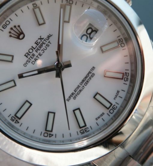 Replica Rolex DateJust 41mm 126333 EW Polished Bezel White Dial SS Bracelet A3163 - Image 2