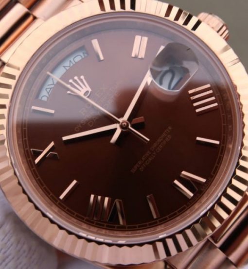 Replica Rolex Day-Date 40mm 228235 RG Noob Brown Dial Roman Markers RG Bracelet A3255 - Image 3