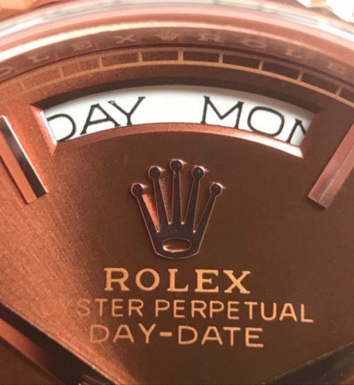 Replica Rolex Day-Date 40mm 228235 RG Noob Brown Dial Roman Markers RG Bracelet A3255 - Image 4