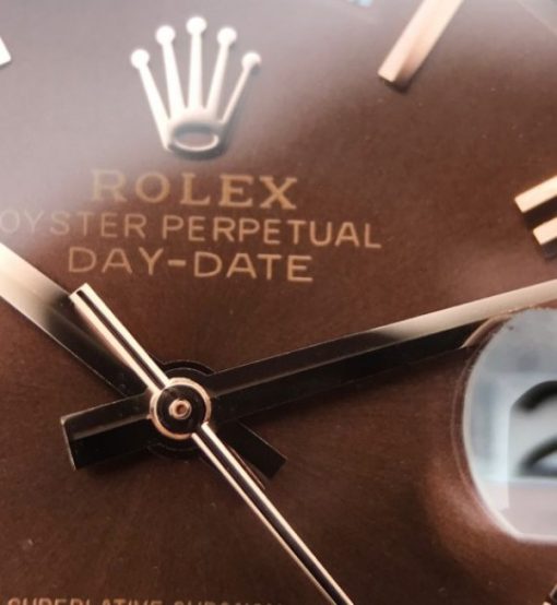 Replica Rolex Day-Date 40mm 228235 RG Noob Brown Dial Roman Markers RG Bracelet A3255 - Image 6