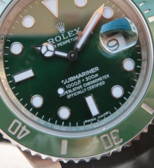 Replica Rolex Submariner 116610 LV Green Ceramic Noob V7 Black Rubber Strap A3135 - Image 3