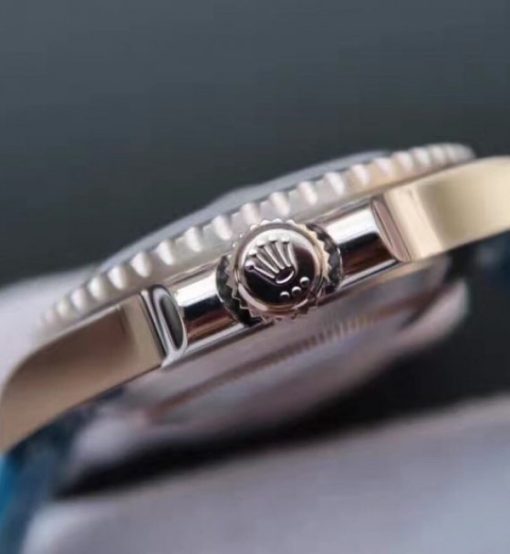 Replica Rolex Submariner 116619 LB Blue Ceramic Noob V7 Leather Strap A3135 - Image 3