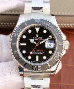 Replica Rolex Yacht-Master 116622 EW Black Dial SS Bracelet A3135