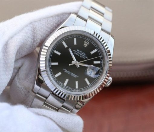 Replica Rolex DateJust 41mm 126334 Noob Fluted Bezel Black Dial Stick Markers Bracelet A3235 - Image 2