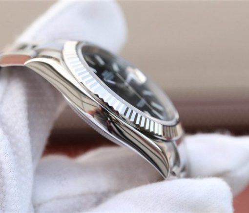 Replica Rolex DateJust 41mm 126334 Noob Fluted Bezel Black Dial Stick Markers Bracelet A3235 - Image 9