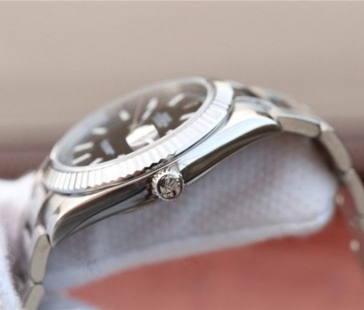 Replica Rolex DateJust 41mm 126334 Noob Fluted Bezel Black Dial Stick Markers Bracelet A3235 - Image 6